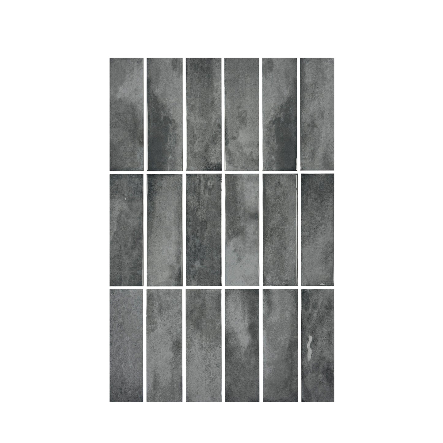Milan Chromatic Series Cloud Grey Rectangle Glossy Porcelain Artisanal Tile