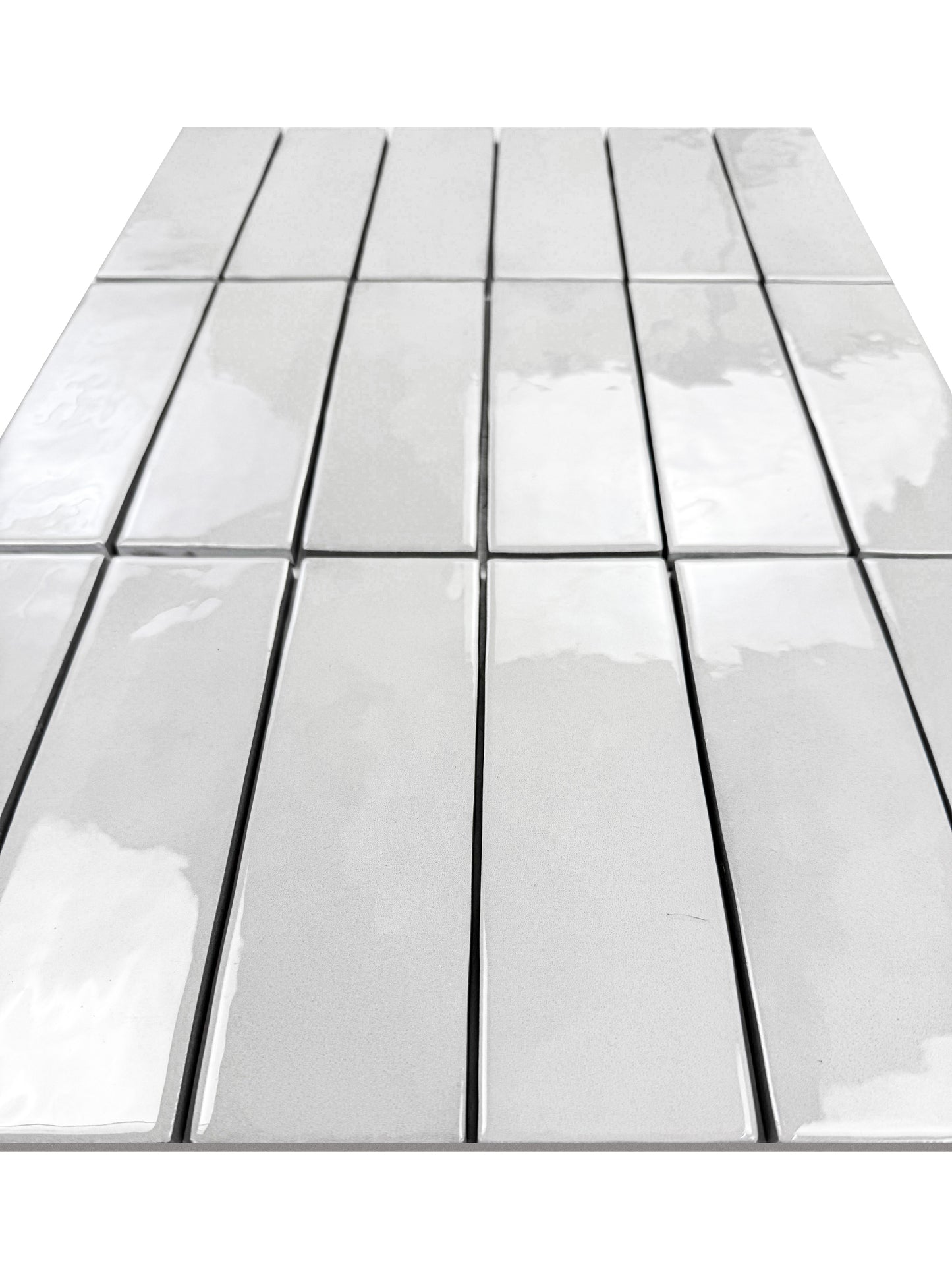 Milan Chromatic Series Rhino Grey Rectangle Glossy Porcelain Artisanal Tile