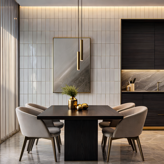 Milan Chromatic Series Rhino Grey Rectangle Glossy Porcelain Artisanal Tile