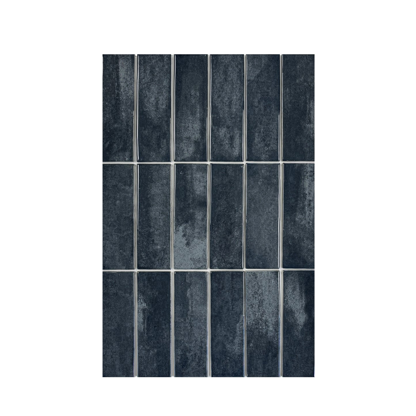 Milan Chromatic Series Ink Black Rectangle Glossy Porcelain Artisanal Tile