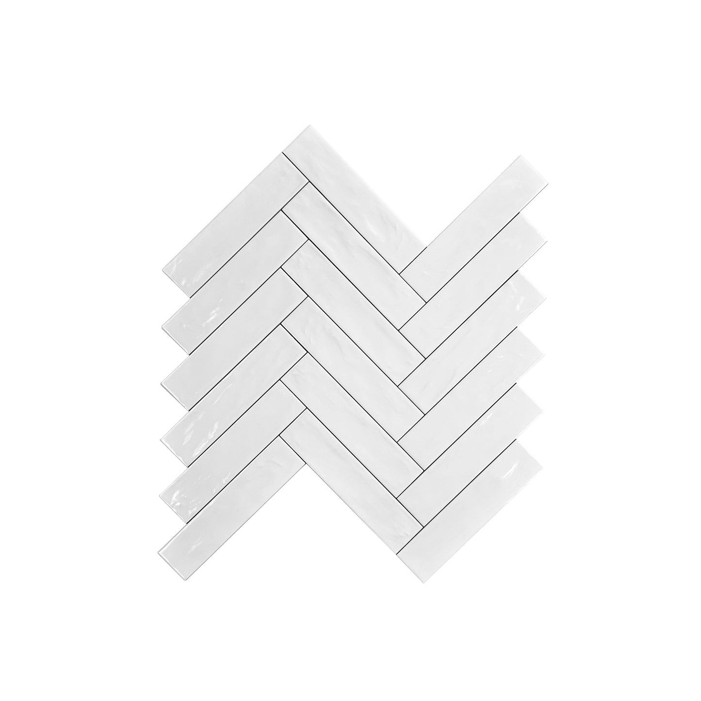 White Semimatte Pearlescent Ceramic Artisanal Tile