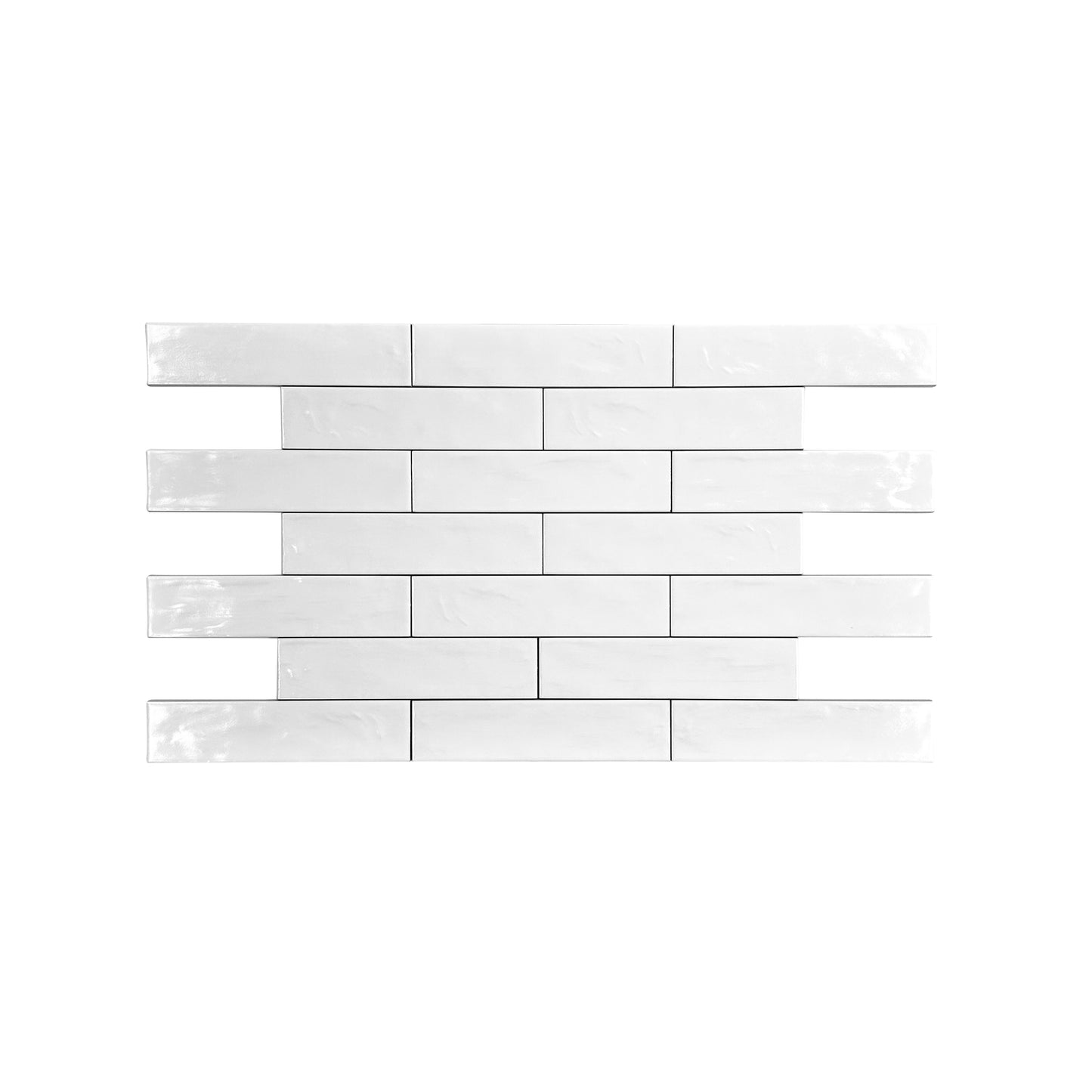 White Semimatte Pearlescent Ceramic Artisanal Tile
