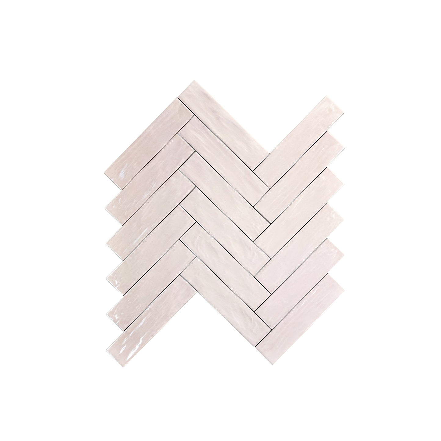 Light Pink Semimatte Pearlescent Ceramic Artisanal Tile