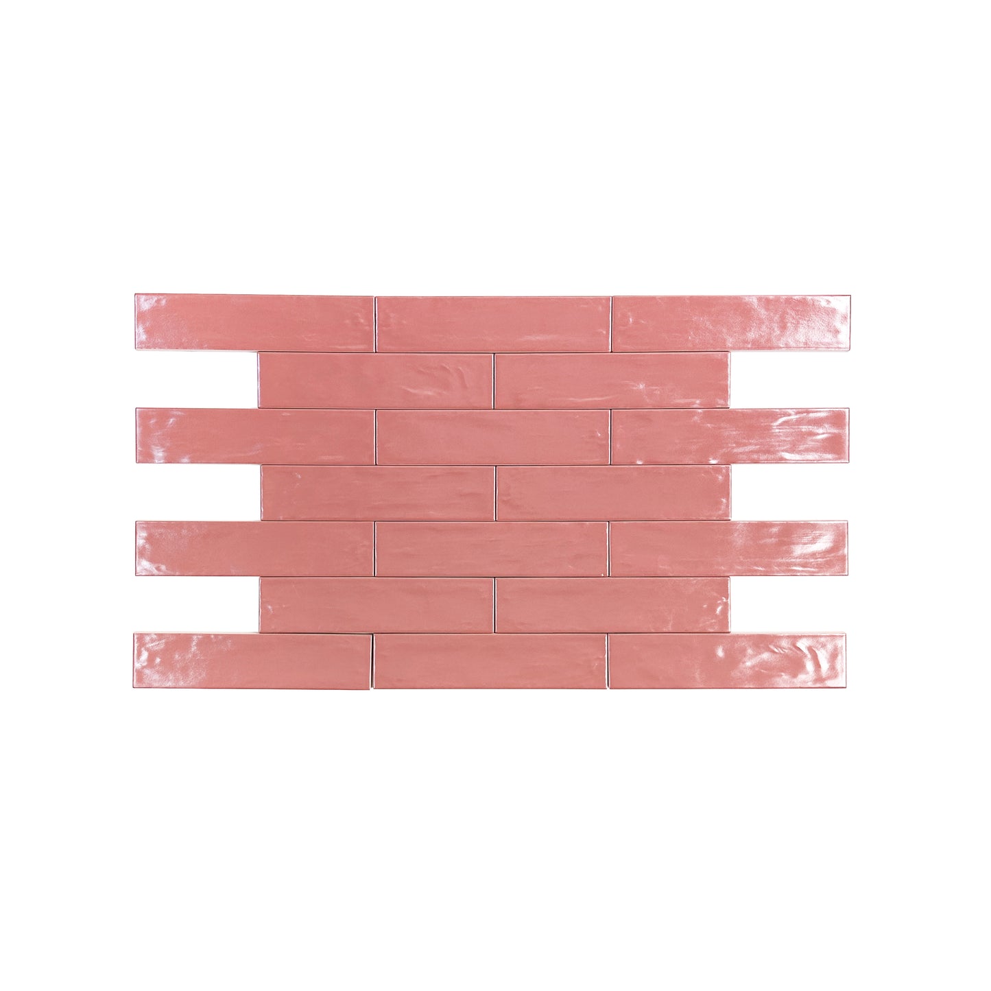 Red Semimatte Pearlescent Ceramic Artisanal Tile