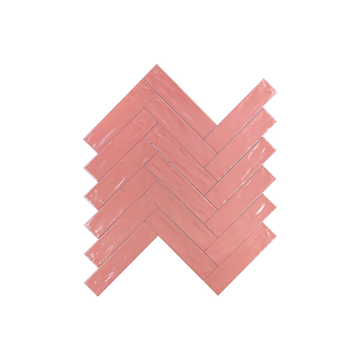Red Semimatte Pearlescent Ceramic Artisanal Tile