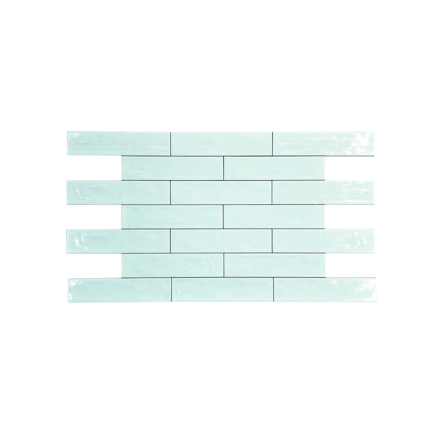 Aqua Blue Semimatte Pearlescent Ceramic Artisanal Tile