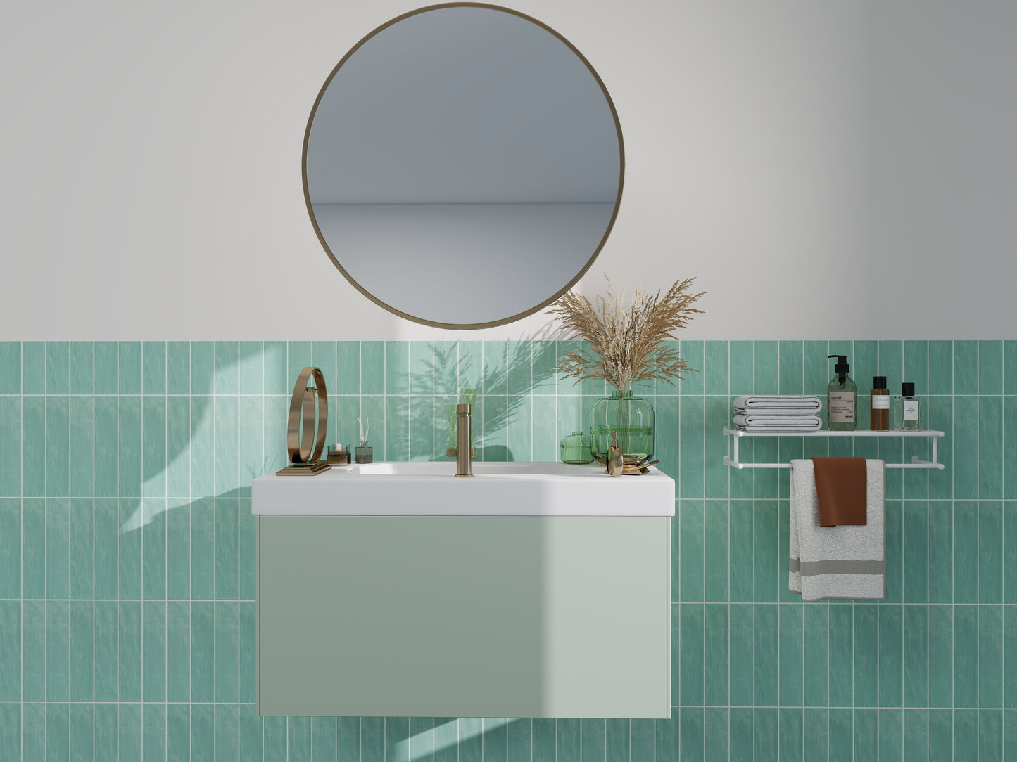 Aqua Blue Semimatte Pearlescent Ceramic Artisanal Tile