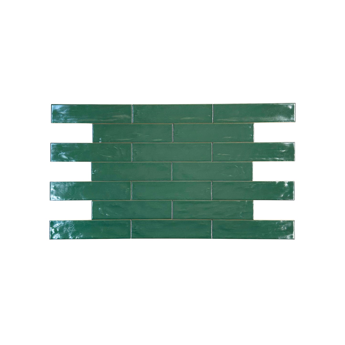 Dark Green Semimatte Pearlescent Ceramic Artisanal Tile