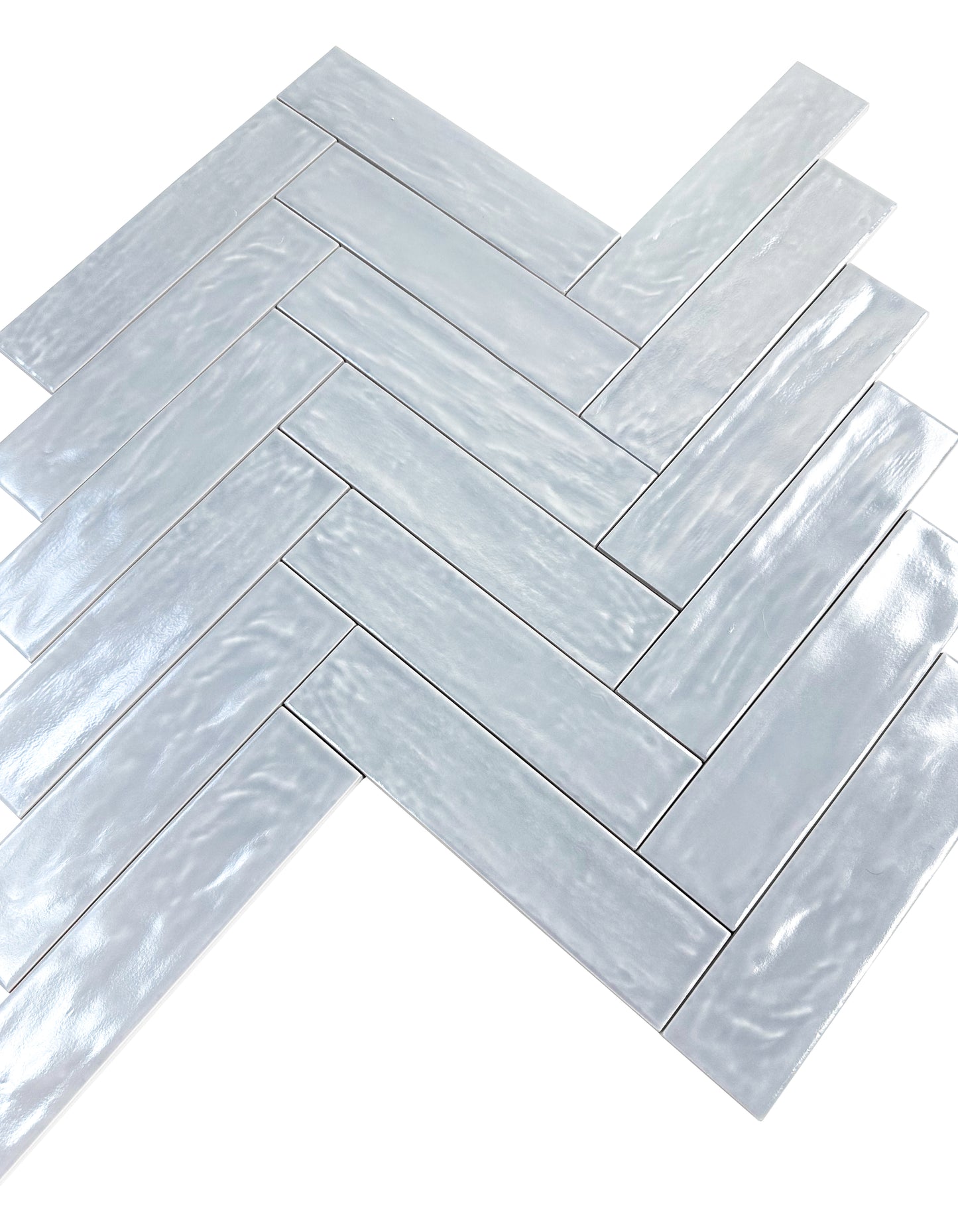 Grey Semimatte Pearlescent Ceramic Artisanal Tile