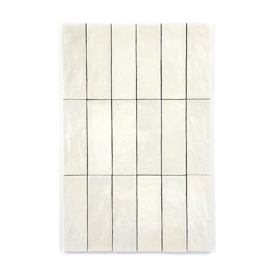 Spanish Moonlight Pearl Series Light Beige Matte Ceramic Artisanal Tile