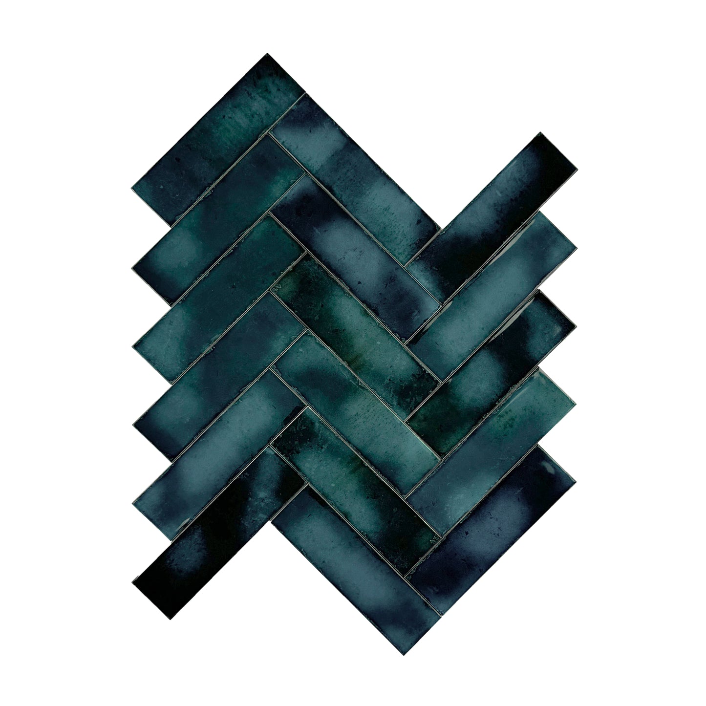 Blue Glossy Glazed Ceramic Artisanal Tile