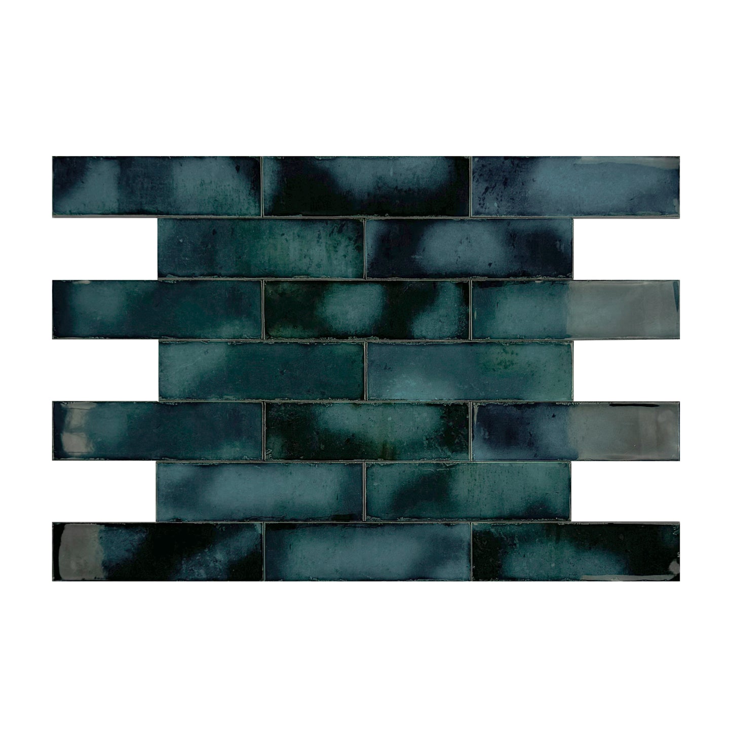 Blue Glossy Glazed Ceramic Artisanal Tile