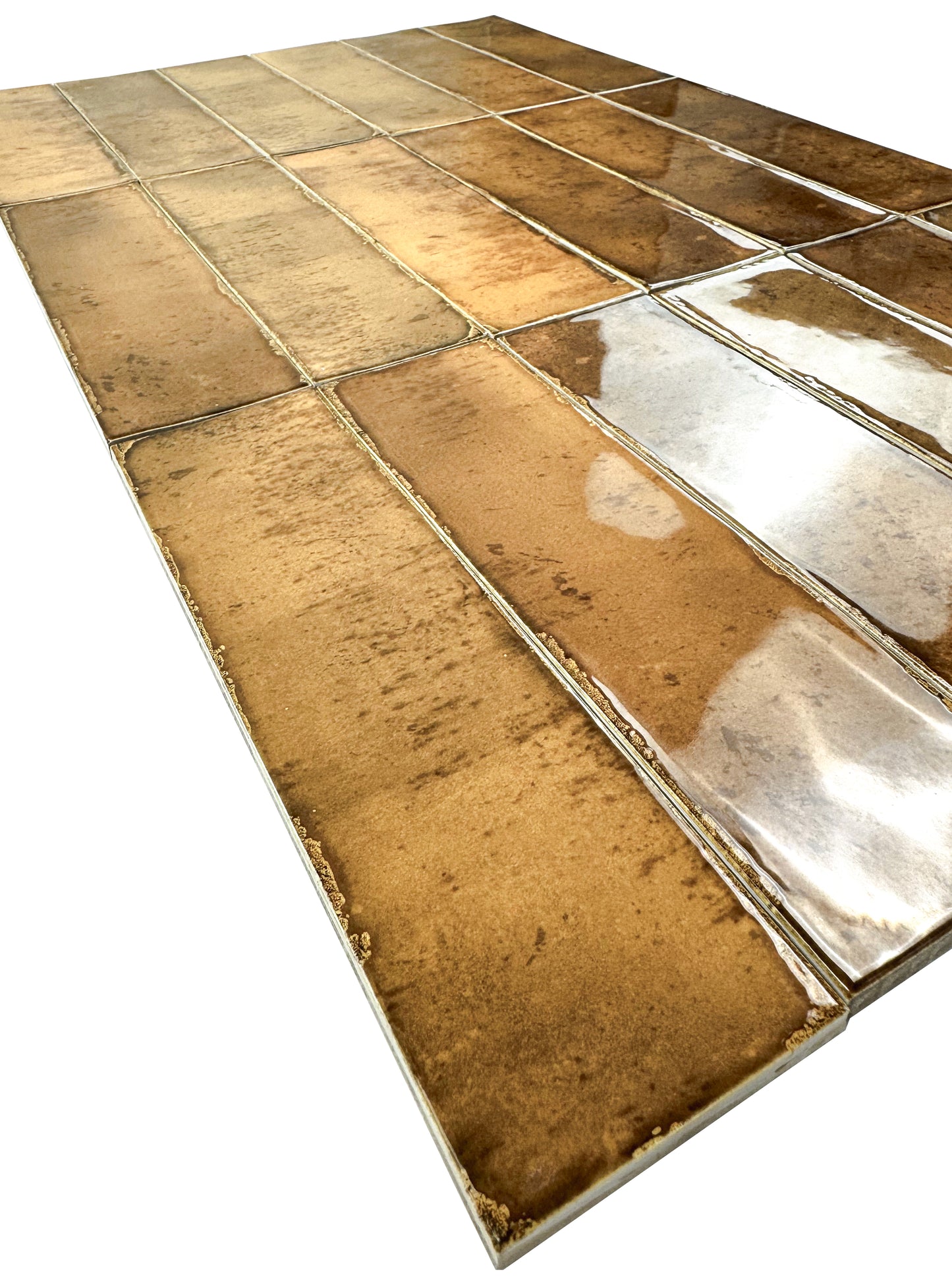 Honey Glossy Glazed Ceramic Artisanal Tile