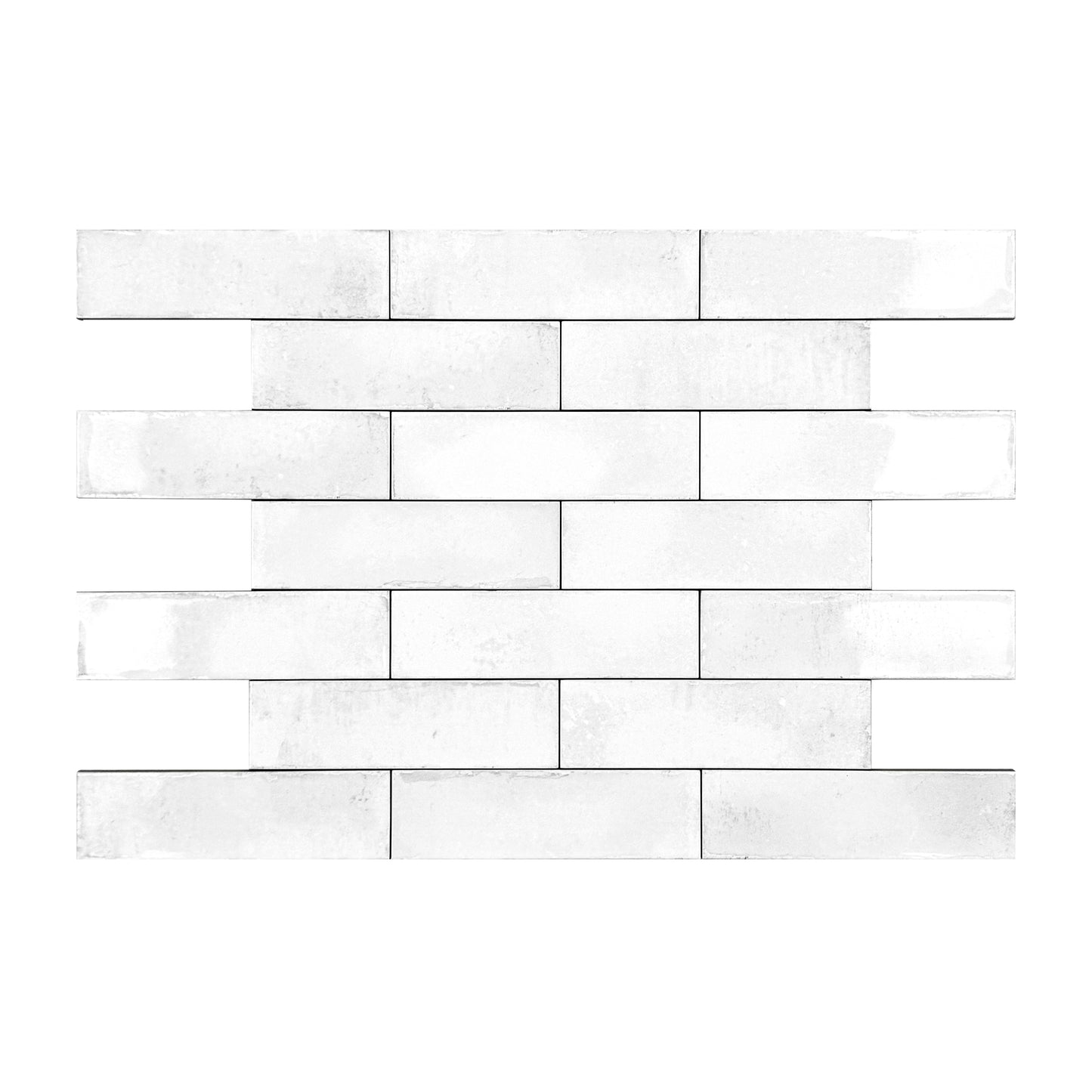 White Glossy Glazed Ceramic Artisanal Tile