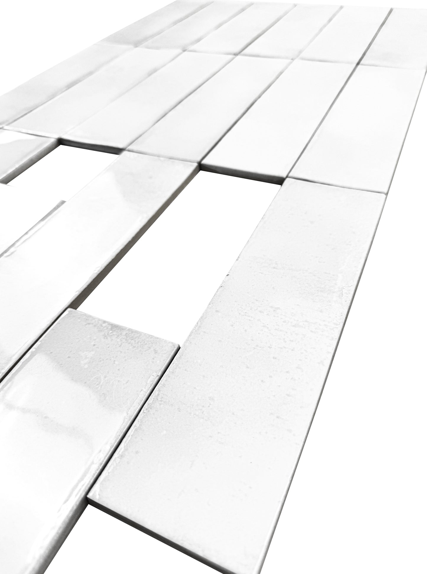White Glossy Glazed Ceramic Artisanal Tile