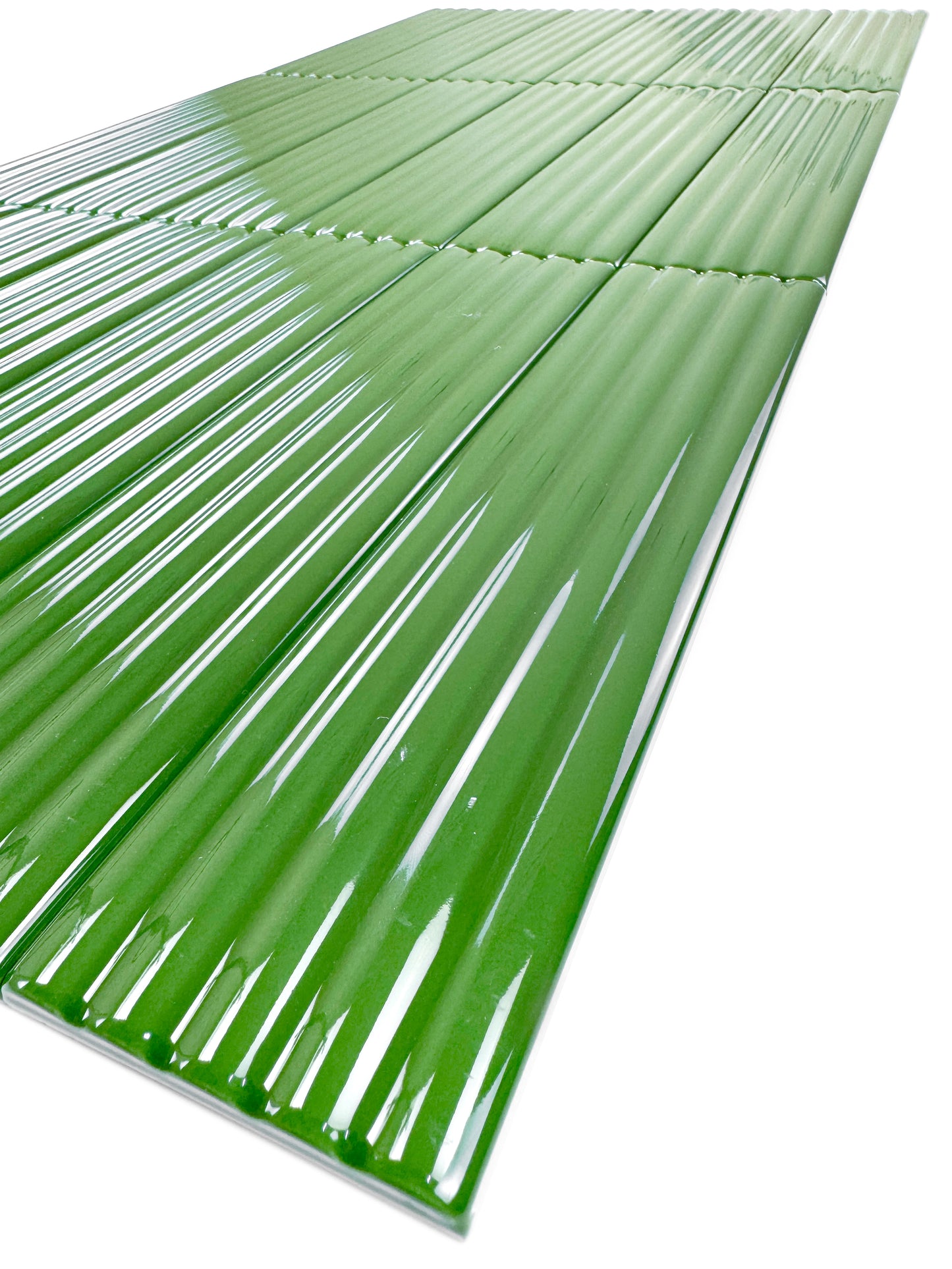 Cinque Terre Series Botanical Green Glossy Porcelain Artisanal Tile