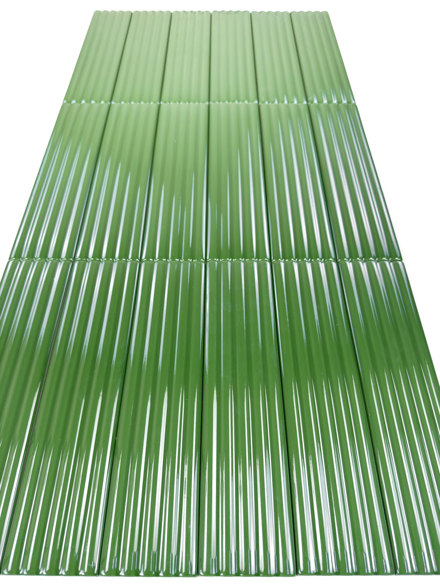 Cinque Terre Series Botanical Green Glossy Porcelain Artisanal Tile
