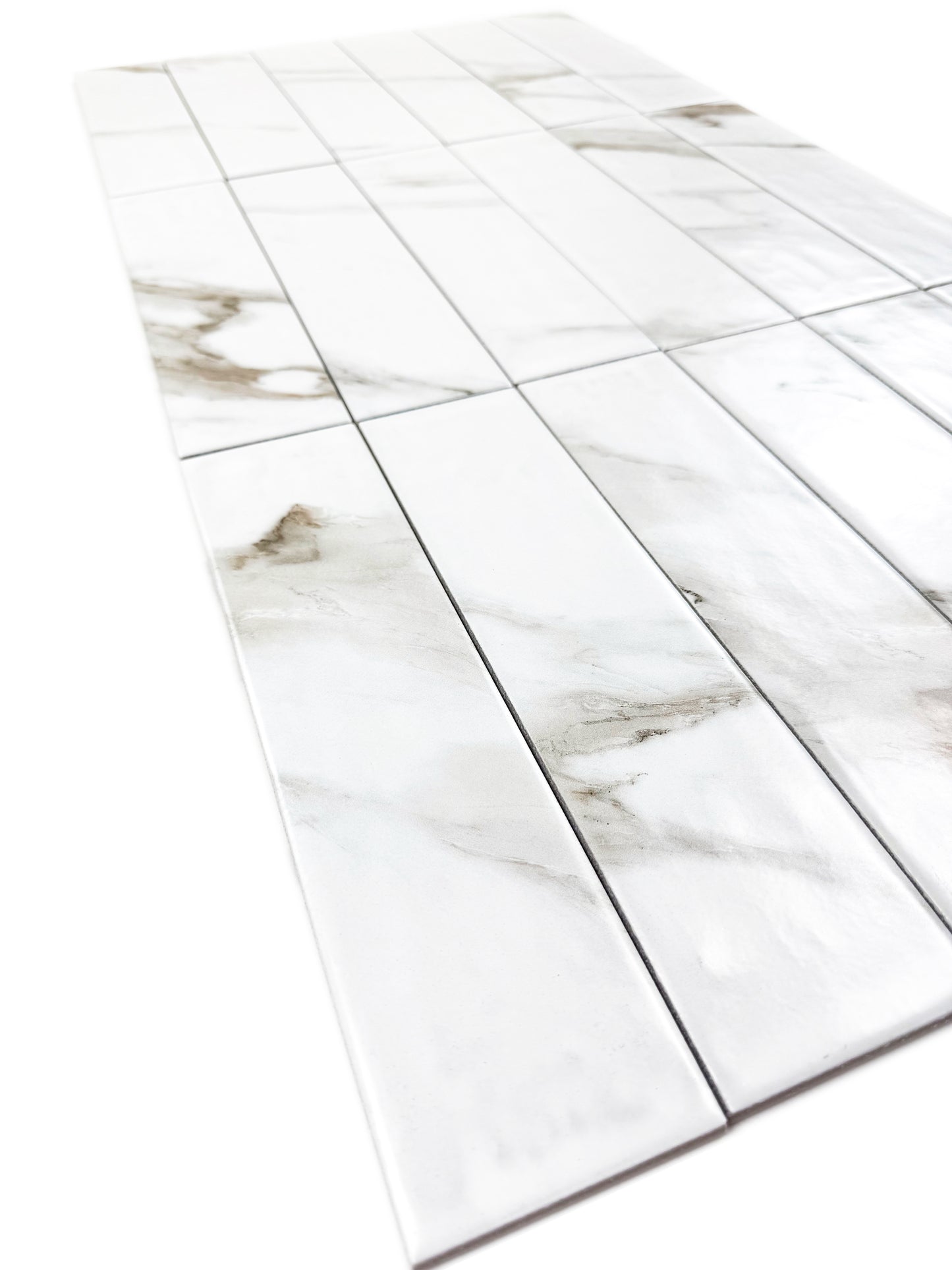 Aurora Vibes  Series Carrara white  Semimatte Porcelain Artisanal Tile