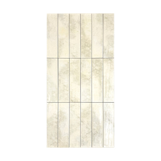Aurora Vibes  Series Off White & light Grey  Semimatte Porcelain Artisanal Tile
