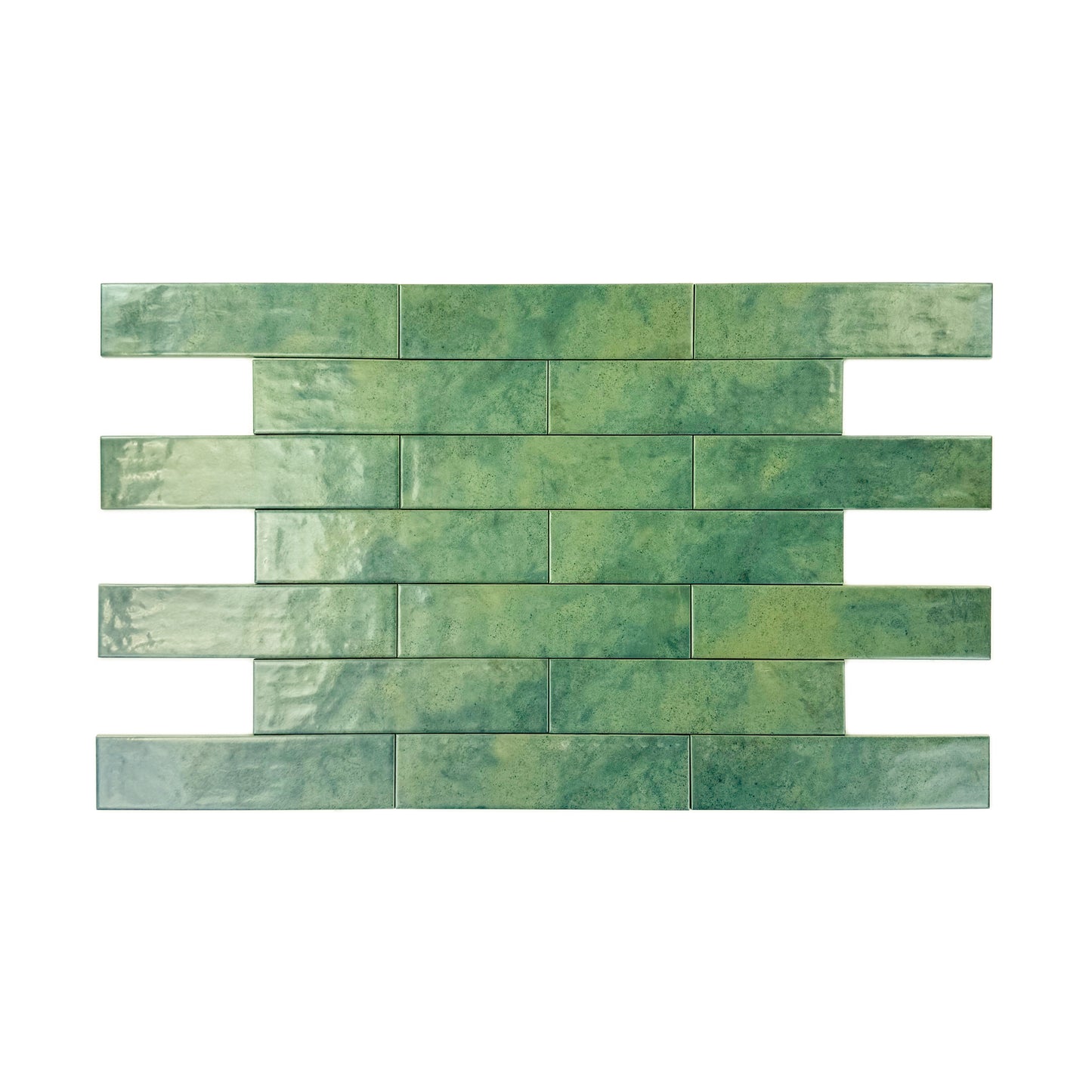 Aurora Vibes  Series Forest green  Semimatte Porcelain Artisanal Tile