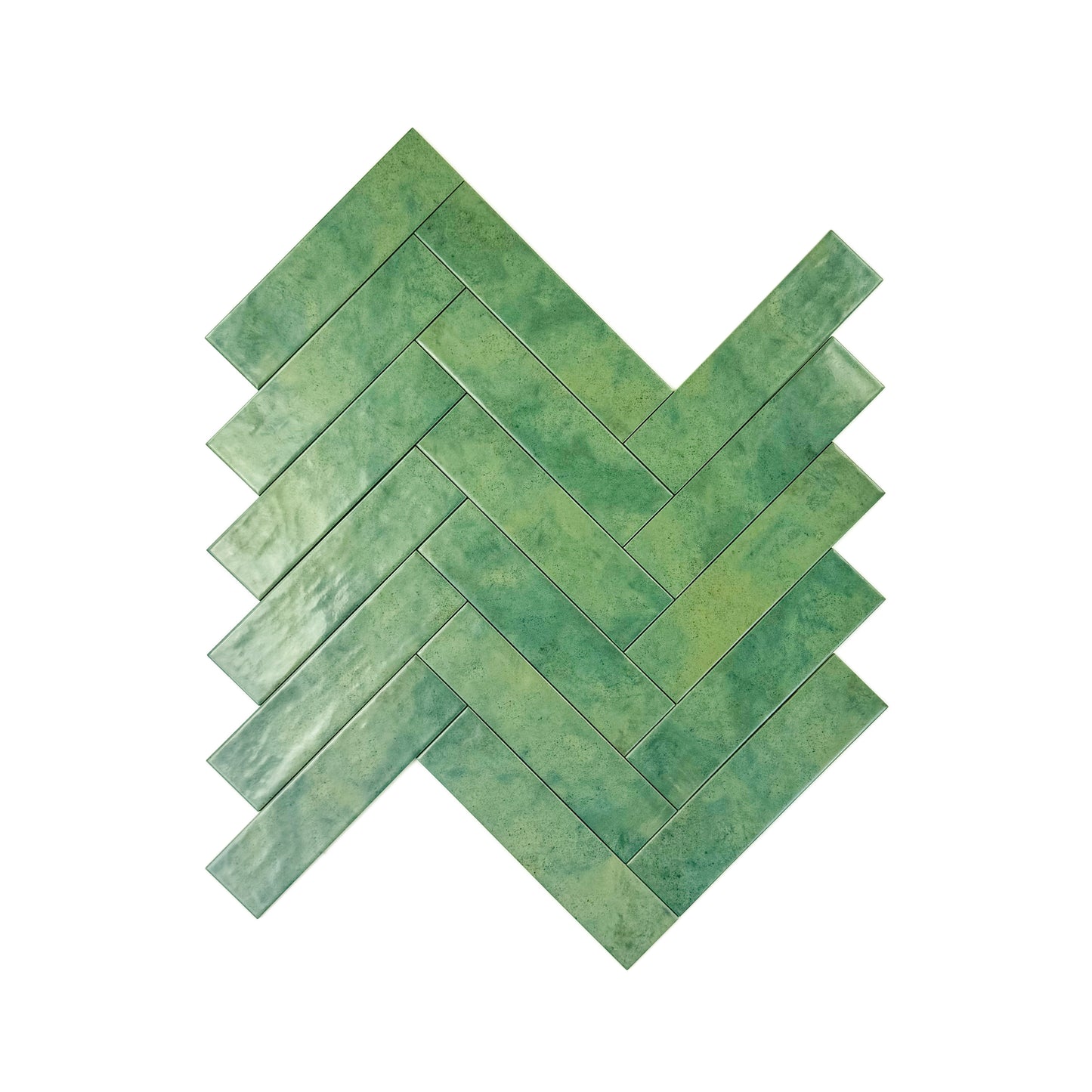 Aurora Vibes  Series Forest green  Semimatte Porcelain Artisanal Tile