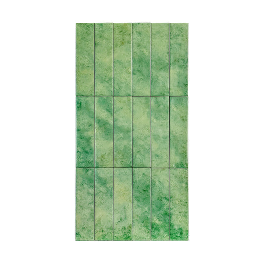 Aurora Vibes  Series Forest green  Semimatte Porcelain Artisanal Tile