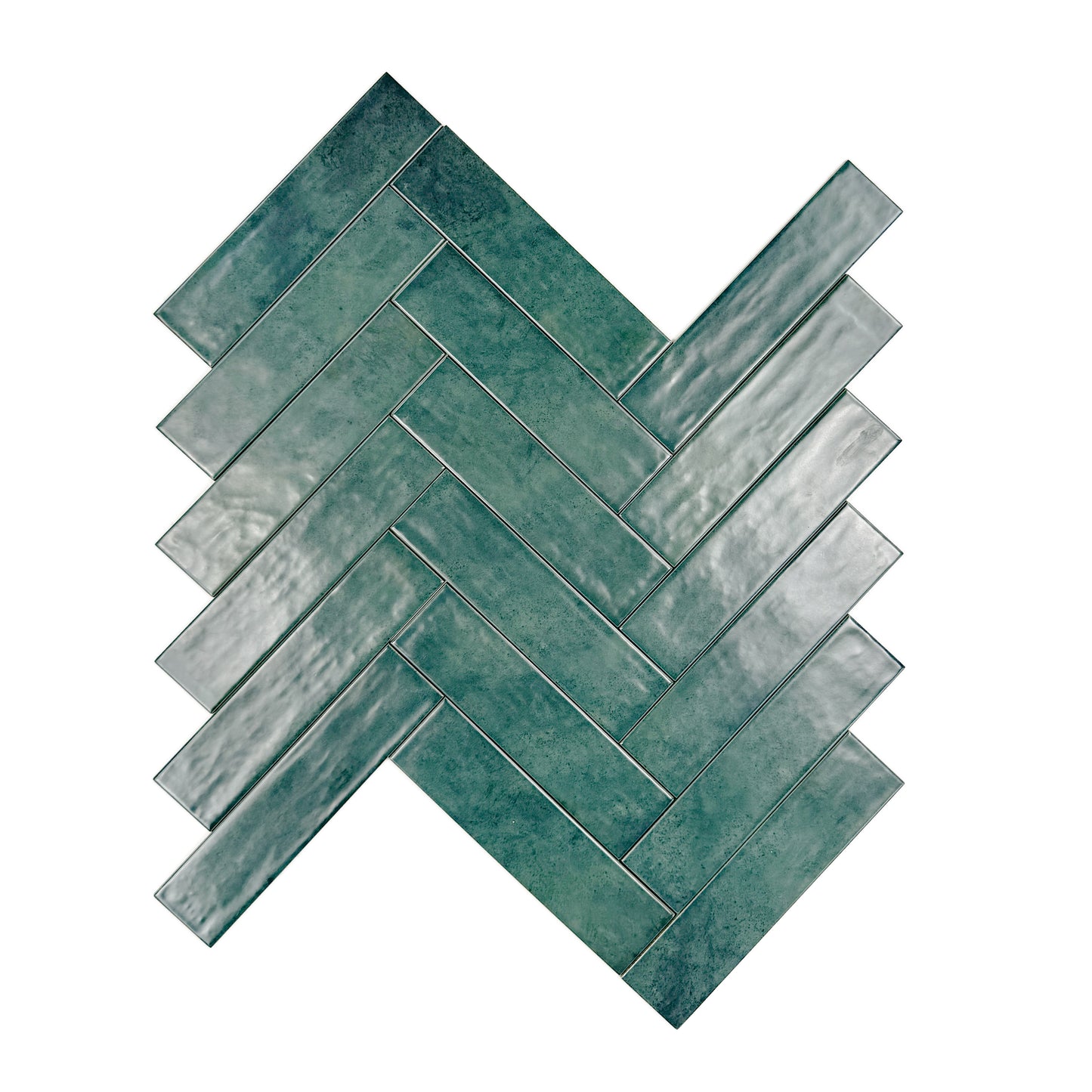 Aurora Vibes  Series Dark Sea Green  Semimatte Porcelain Artisanal Tile
