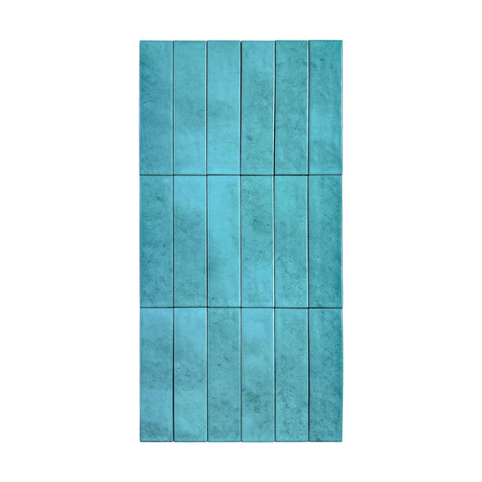 Aurora Vibes  Series Aqua blue  Semimatte Porcelain Artisanal Tile