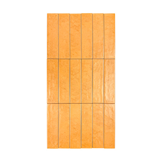 Aurora Vibes  Series Dark Orange  Semimatte Porcelain Artisanal Tile
