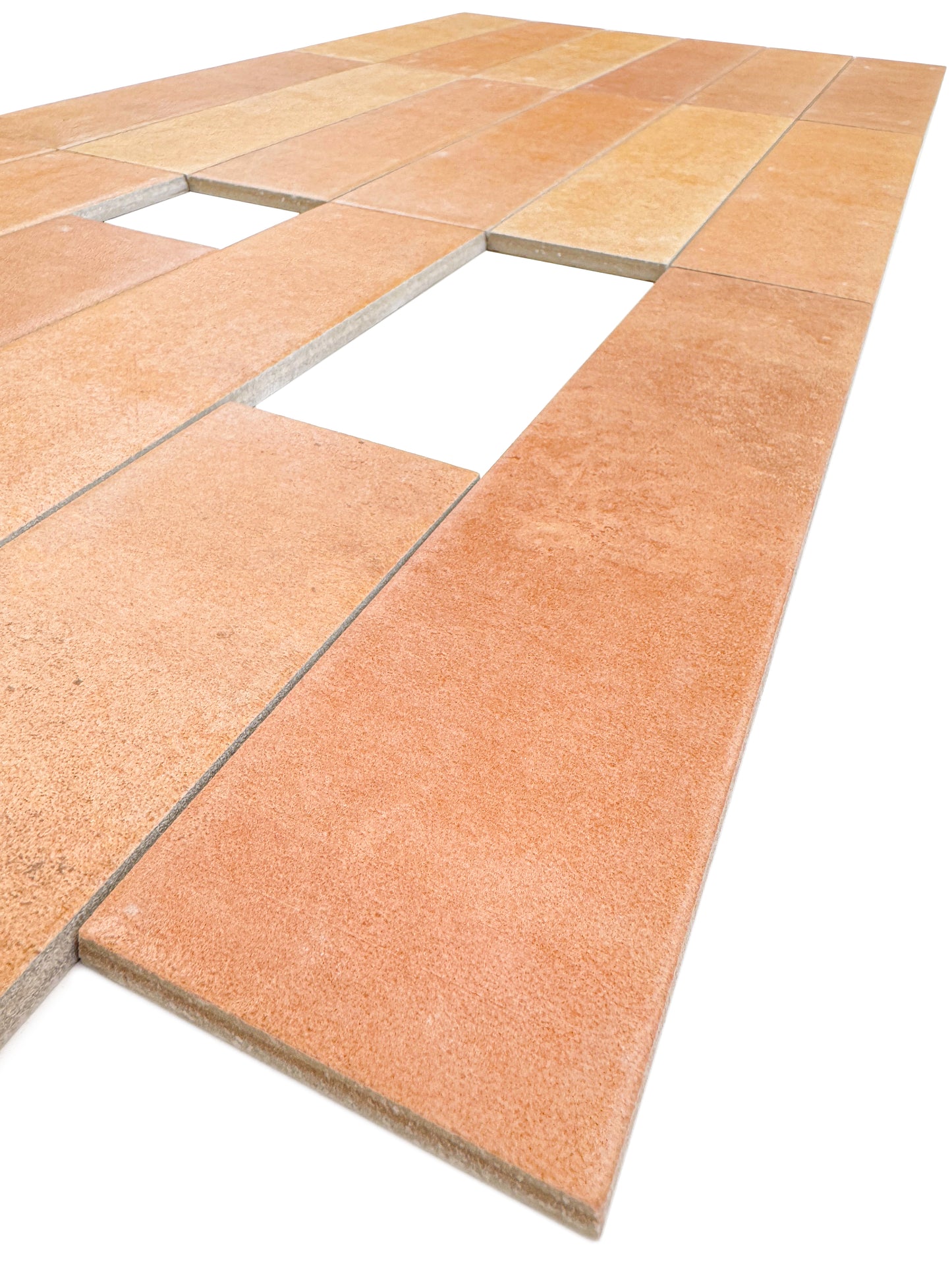 Aurora Vibes  Series Sandy Brown & peach puff Matte Porcelain Artisanal Tile