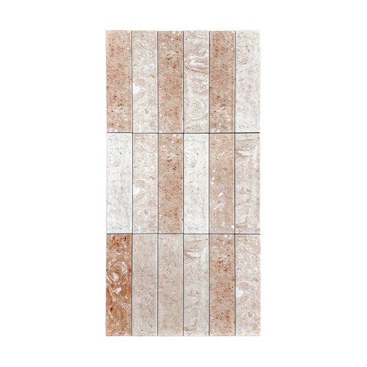 Aurora Vibes  Series Rossa Pink Matte Porcelain Artisanal Tile