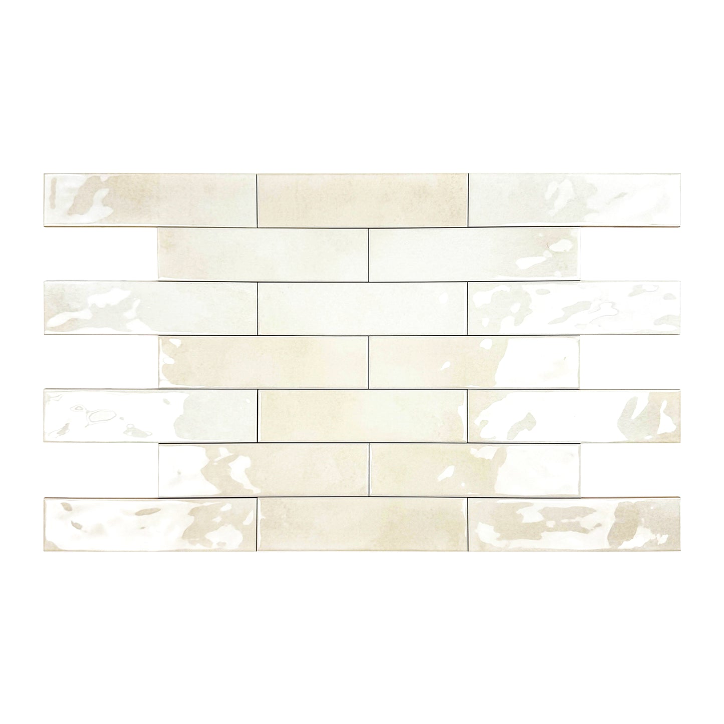 Tonal Symphony Smoke White Glossy Ceramic Artisanal Tile