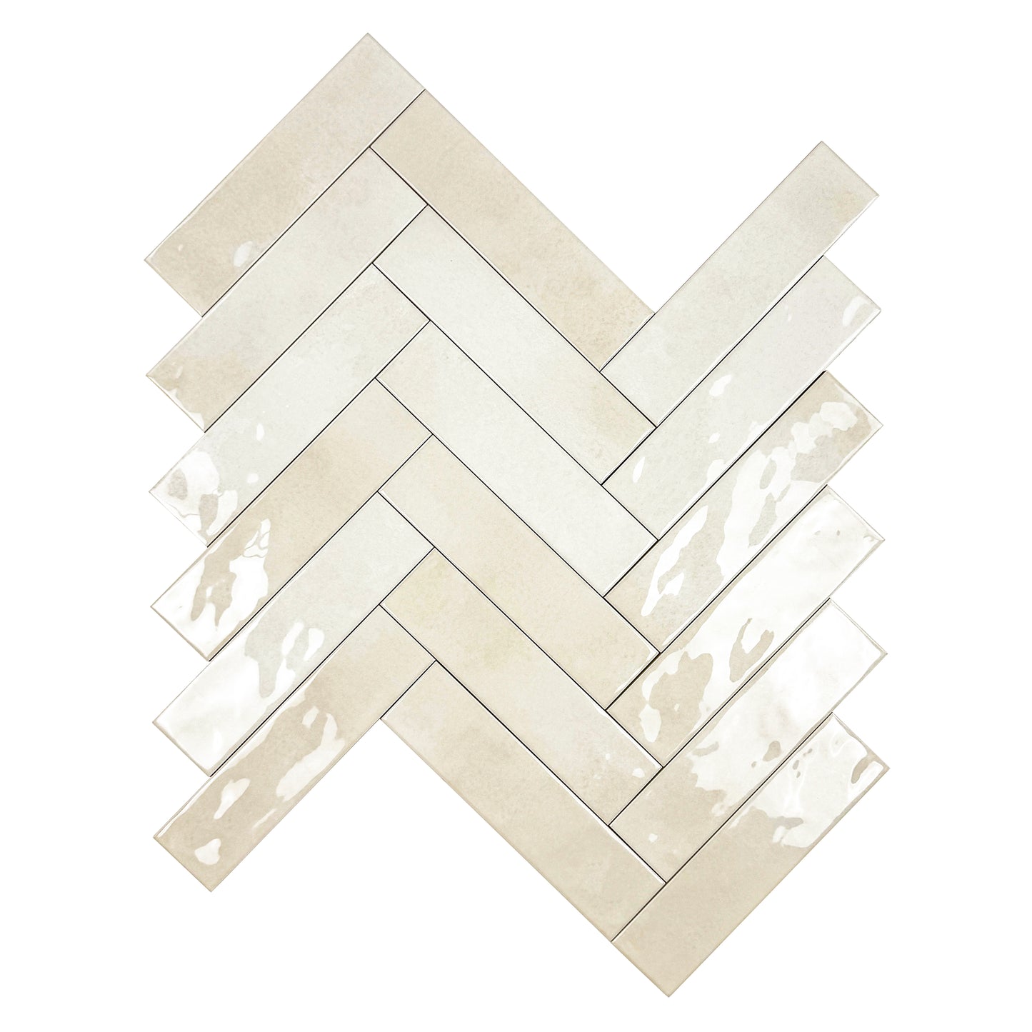 Tonal Symphony Smoke White Glossy Ceramic Artisanal Tile