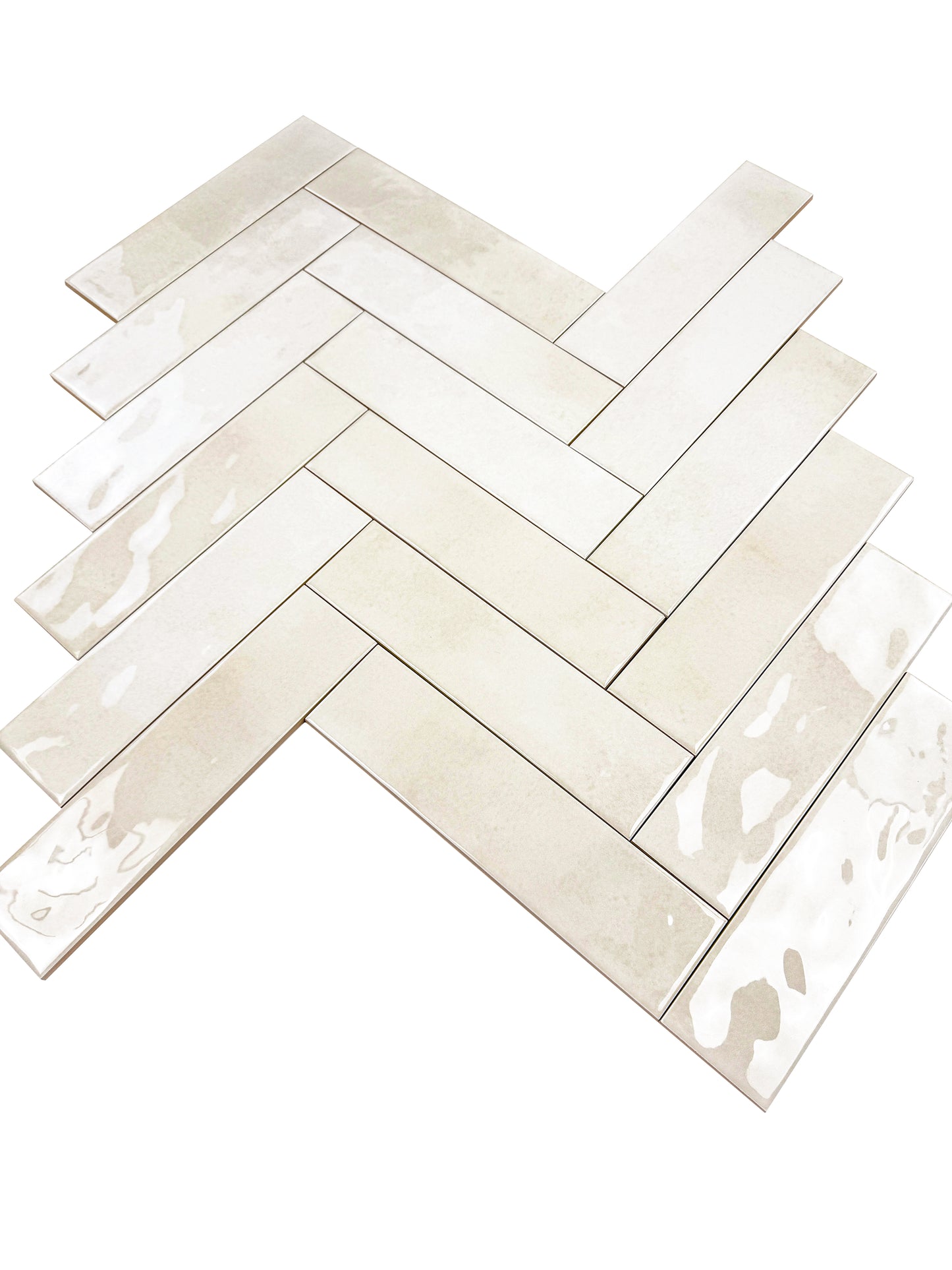 Tonal Symphony Smoke White Glossy Ceramic Artisanal Tile