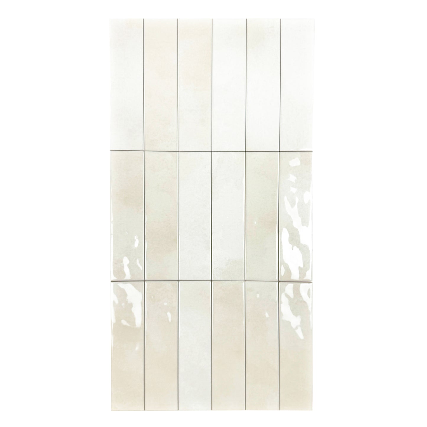 Tonal Symphony Smoke White Glossy Ceramic Artisanal Tile