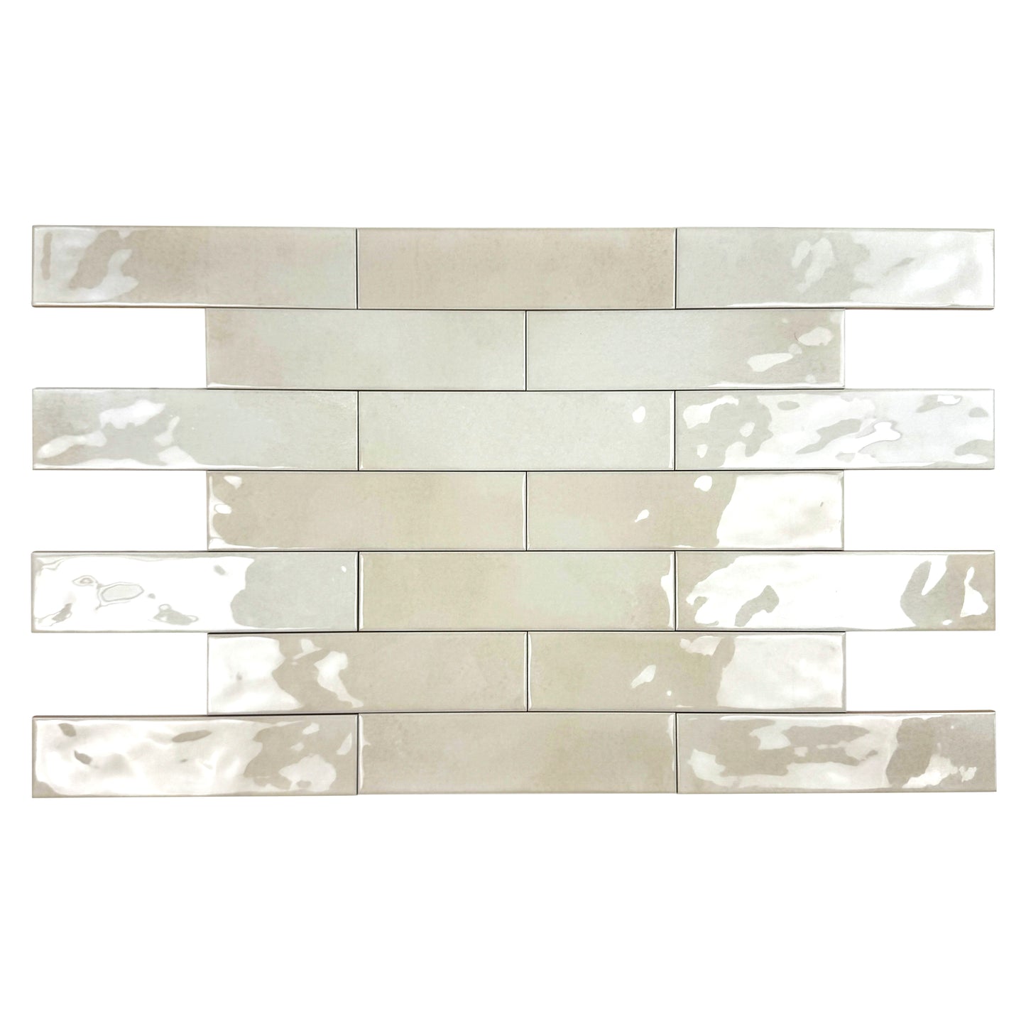 Tonal Symphony Smoke White Glossy Ceramic Artisanal Tile