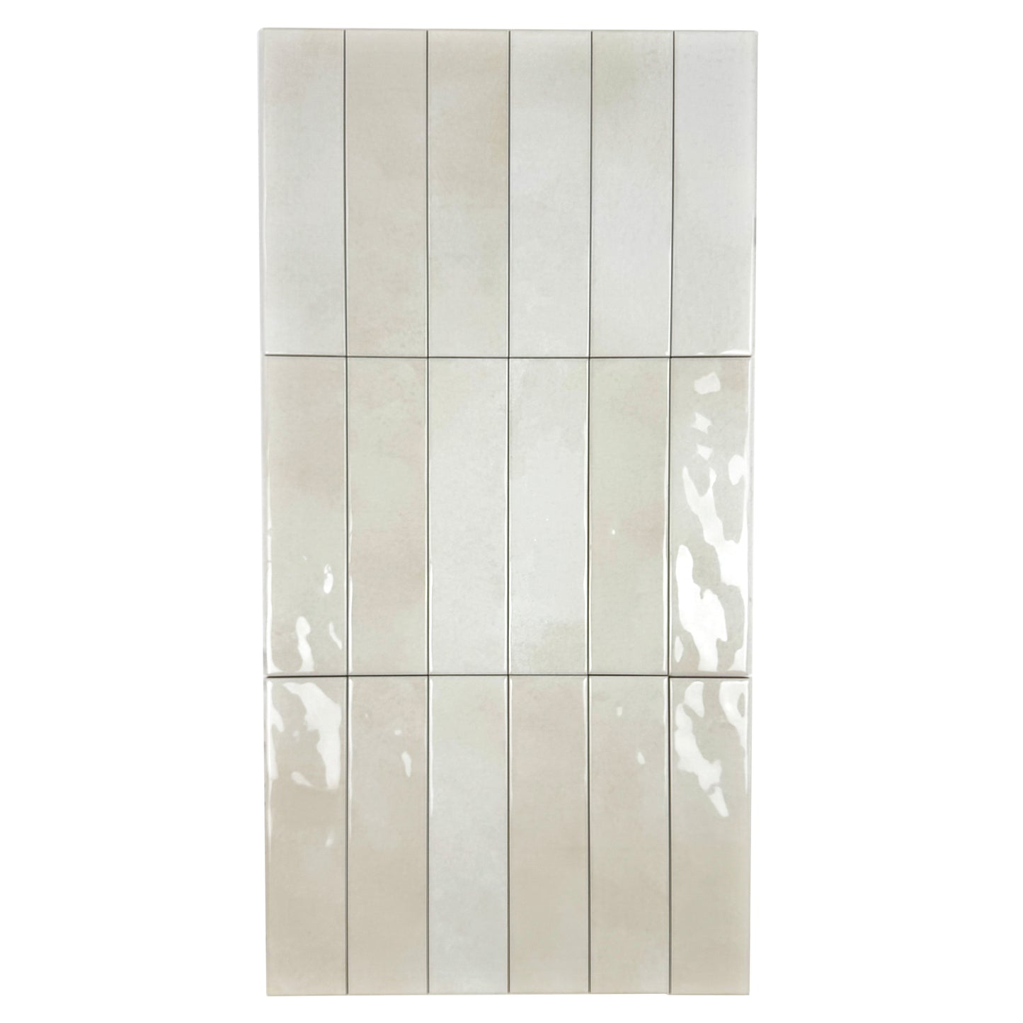 Tonal Symphony Smoke White Glossy Ceramic Artisanal Tile