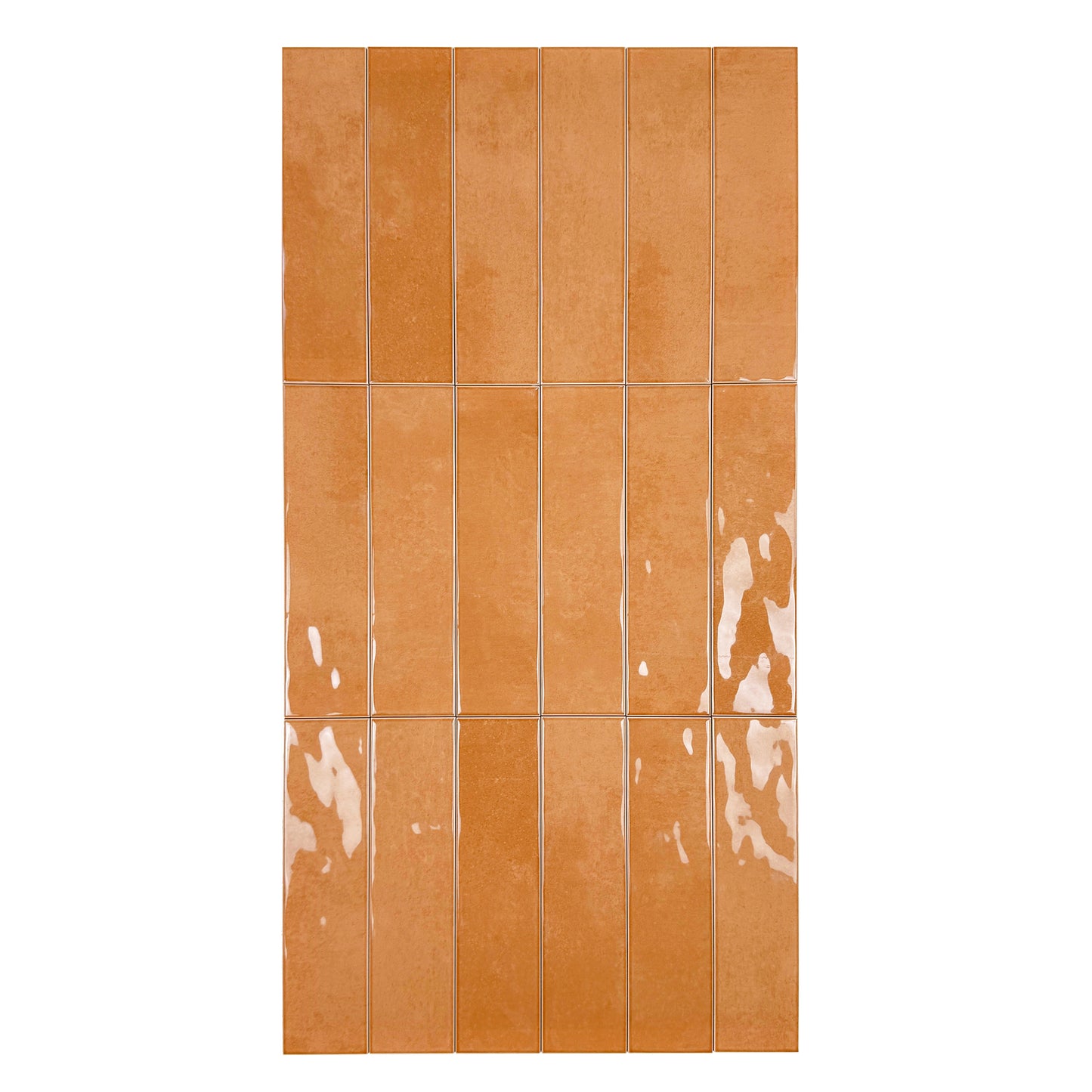 Tonal Symphony Orange Glossy Ceramic Artisanal Tile