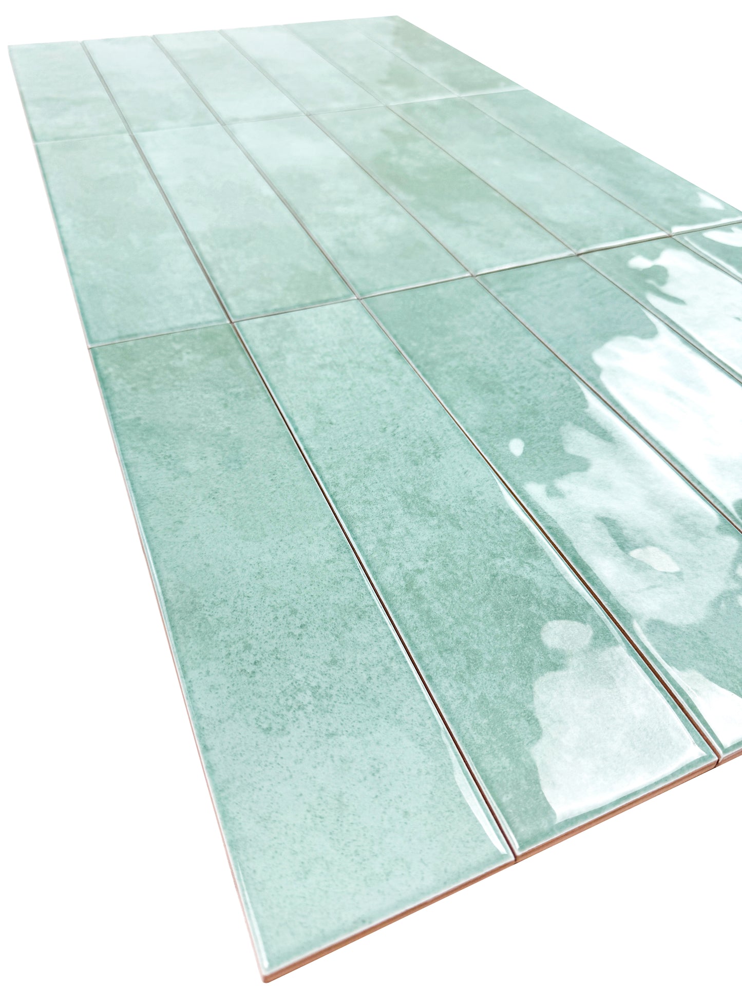 Aqua Blue Glossy Ceramic Artisanal Tile