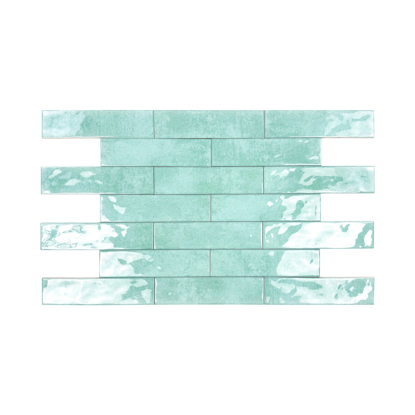 Aqua Blue Glossy Ceramic Artisanal Tile