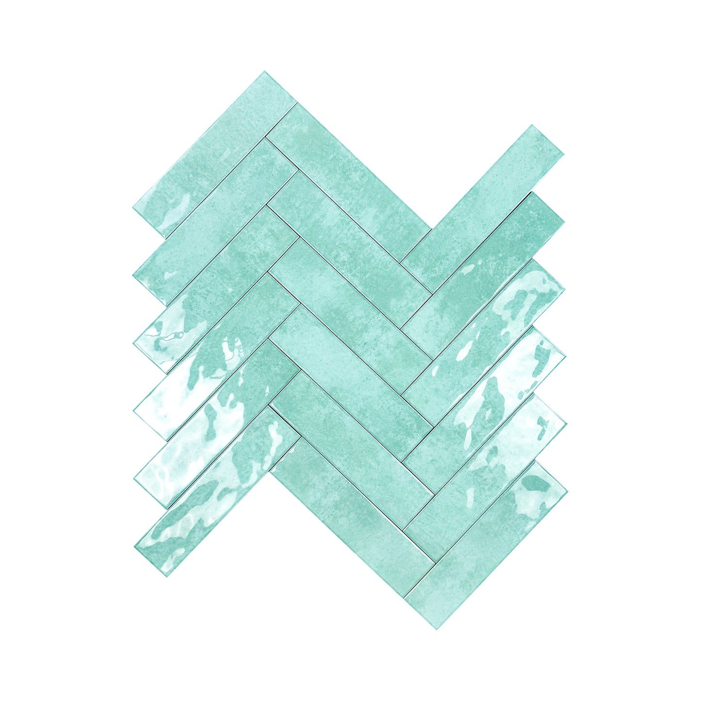 Aqua Blue Glossy Ceramic Artisanal Tile