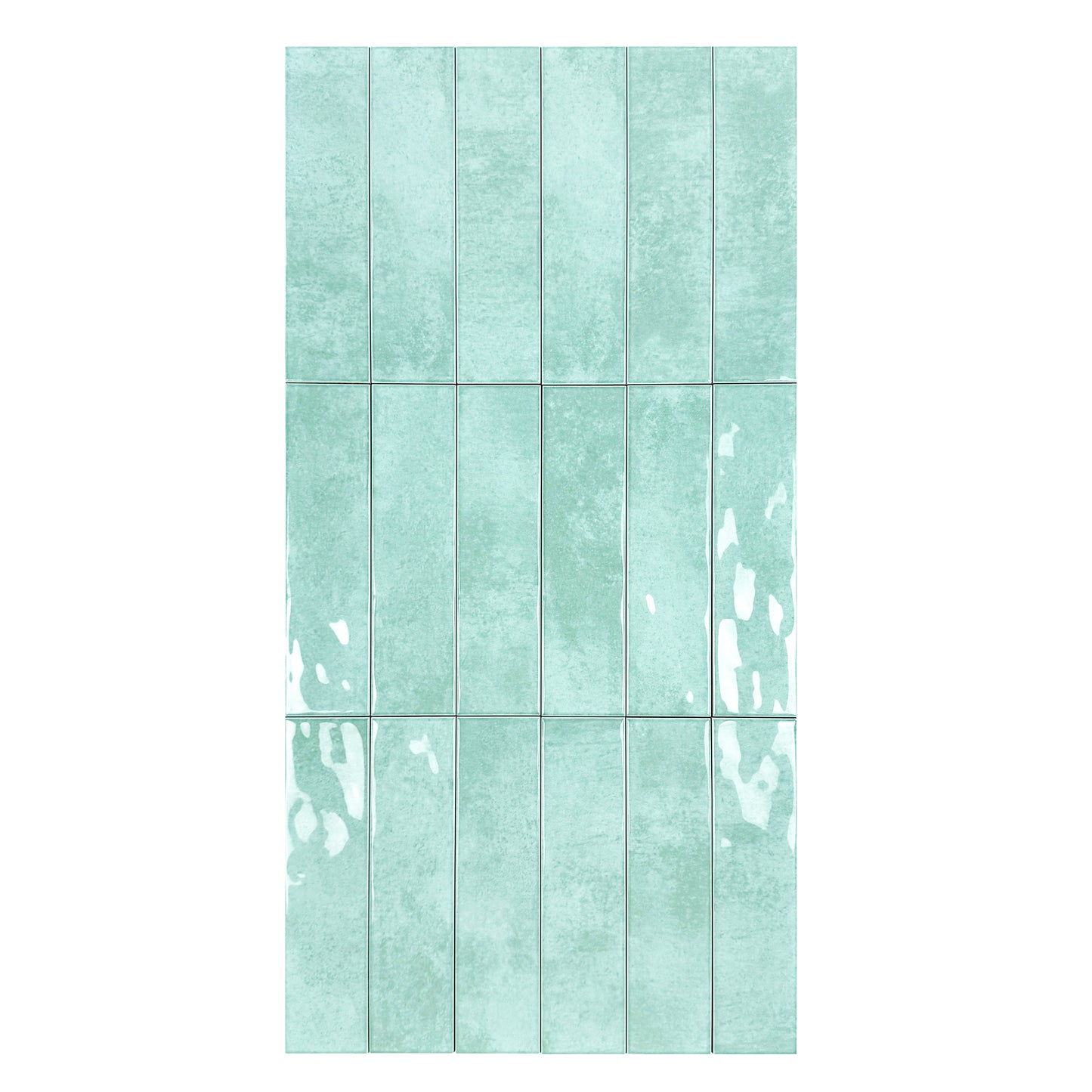 Aqua Blue Glossy Ceramic Artisanal Tile