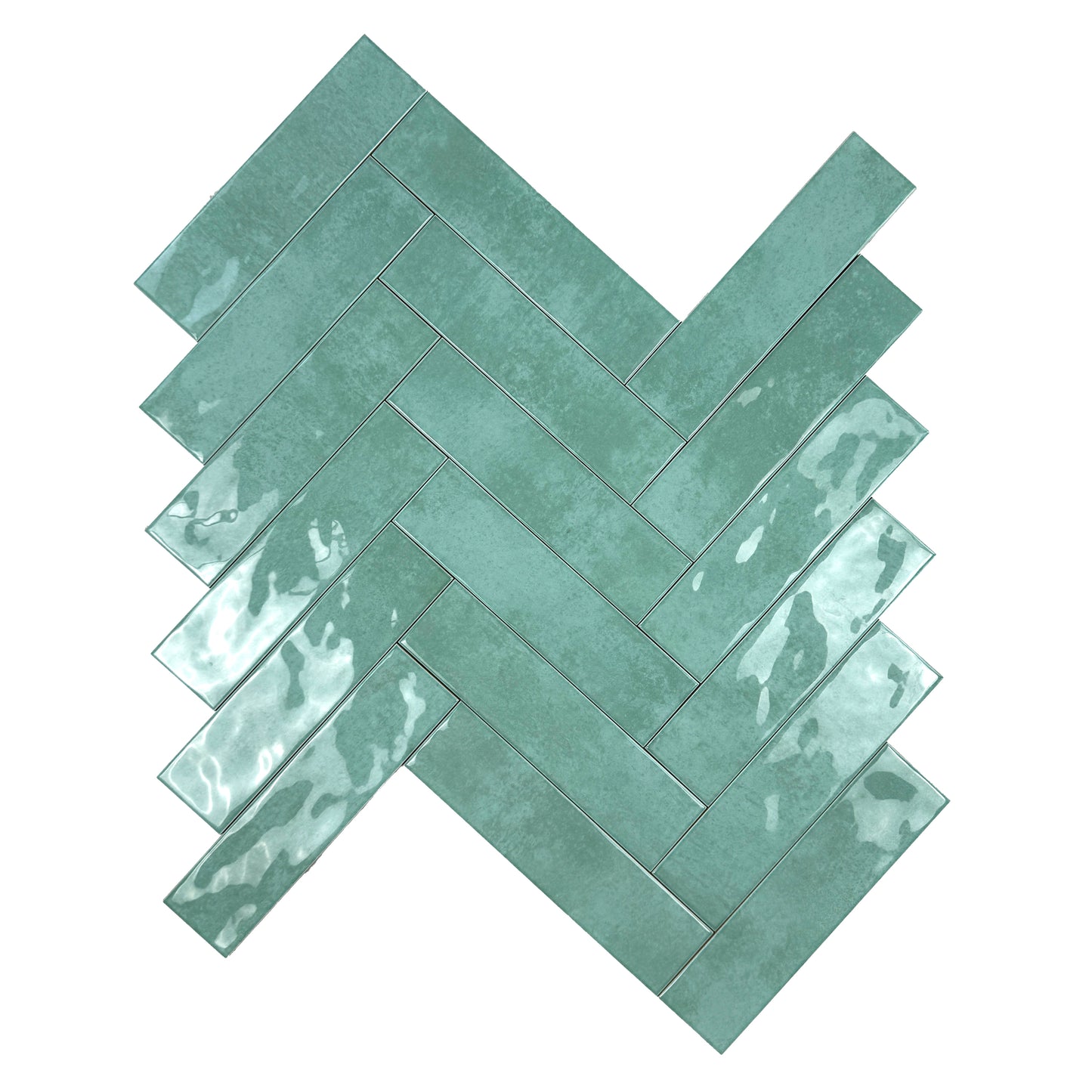 Aqua Blue Glossy Ceramic Artisanal Tile