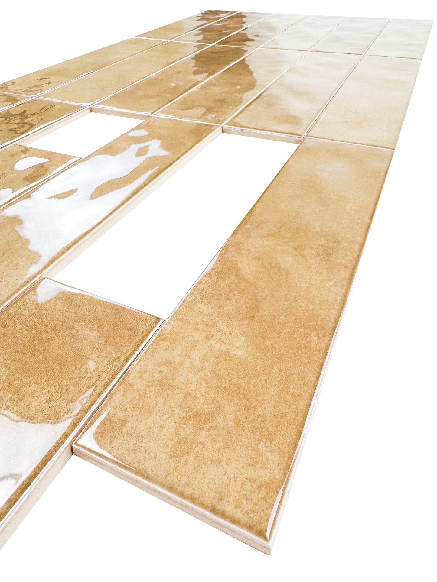 Tonal Symphony Medium Coffee Glossy Ceramic Artisanal Tile