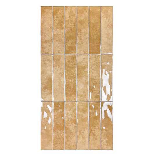 Tonal Symphony Medium Coffee Glossy Ceramic Artisanal Tile