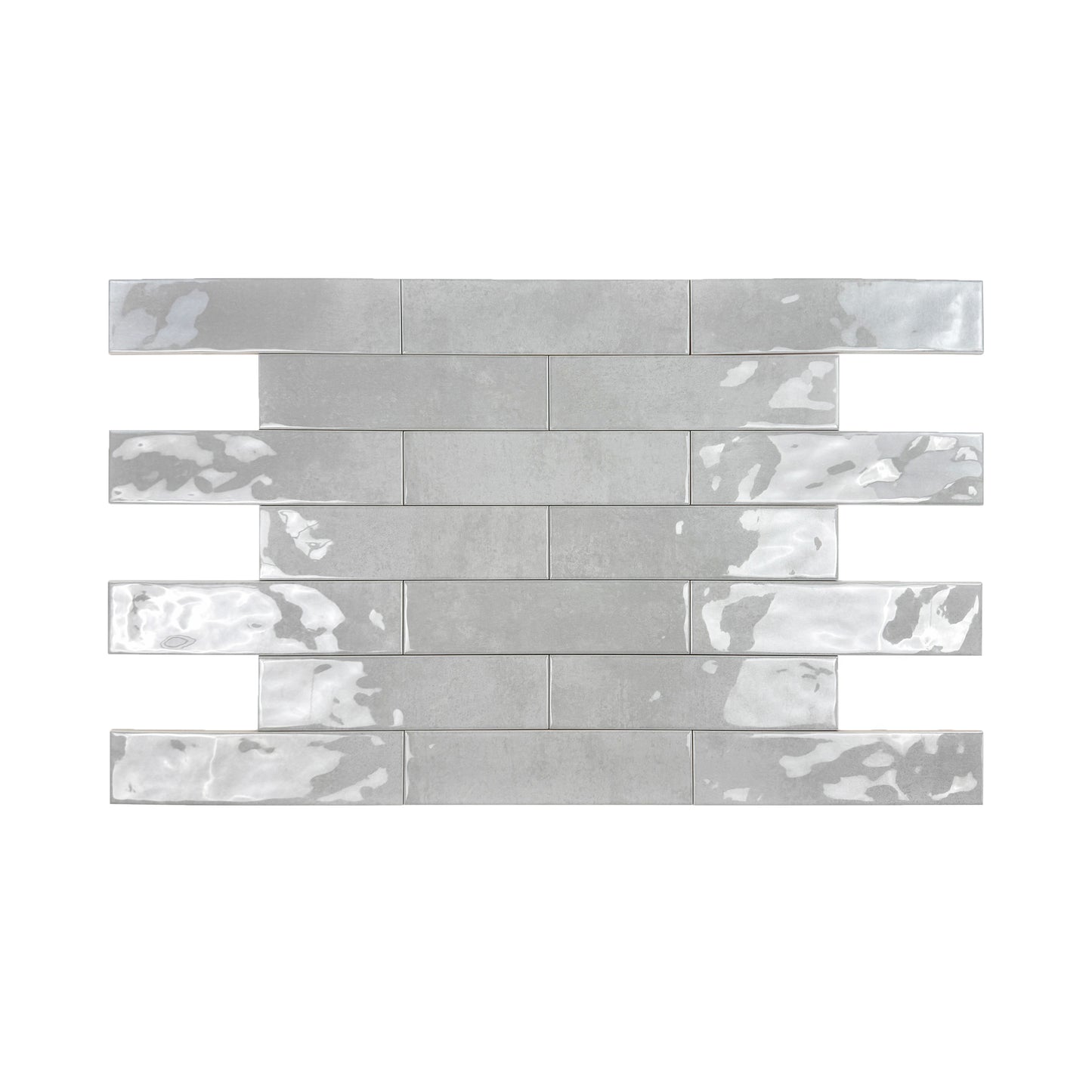 Tonal Symphony Cement Grey Glossy Ceramic Artisanal Tile