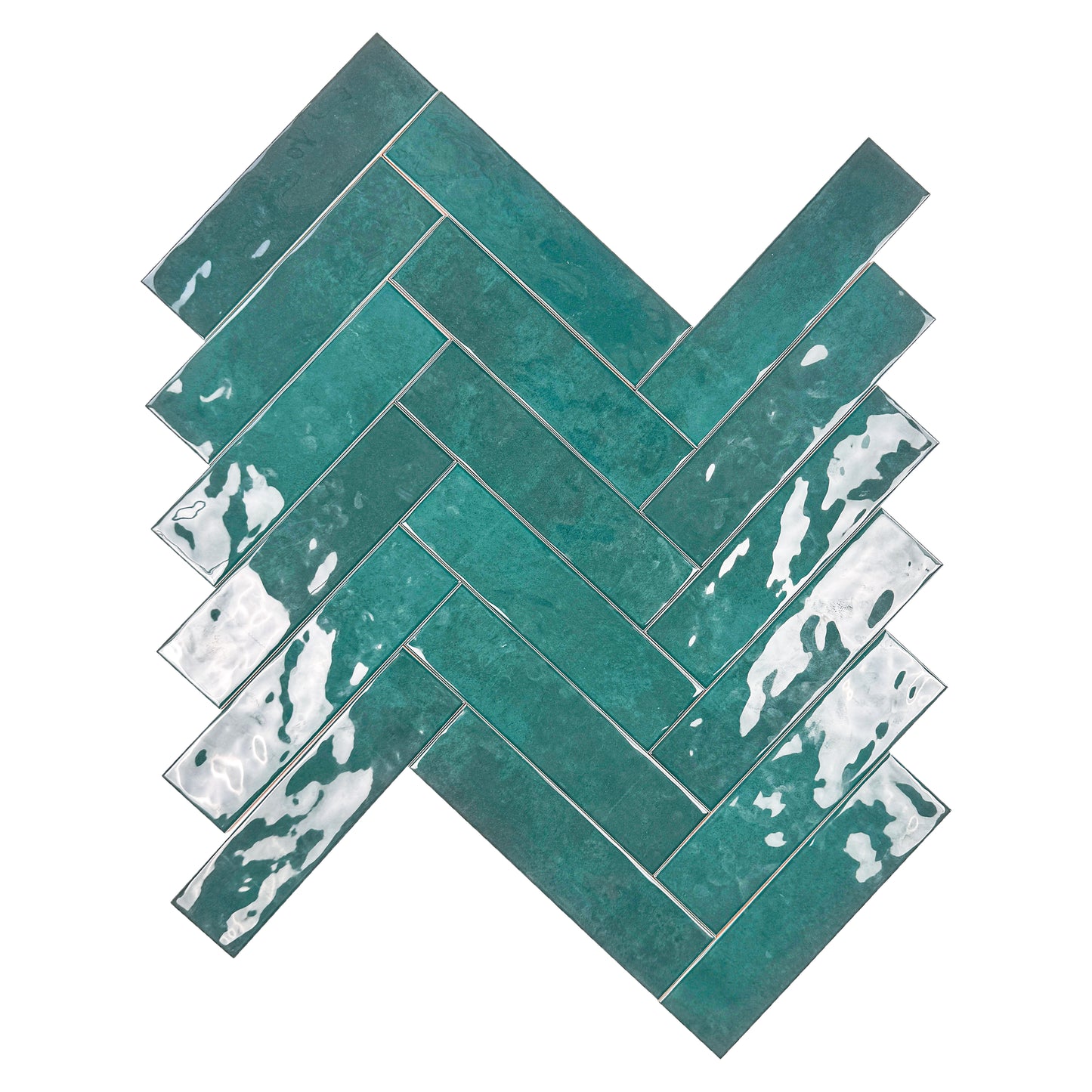 Tonal Symphony Dark Green Glossy Ceramic Artisanal Tile