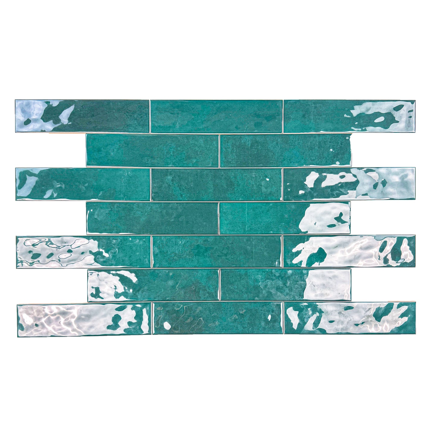 Tonal Symphony Dark Green Glossy Ceramic Artisanal Tile