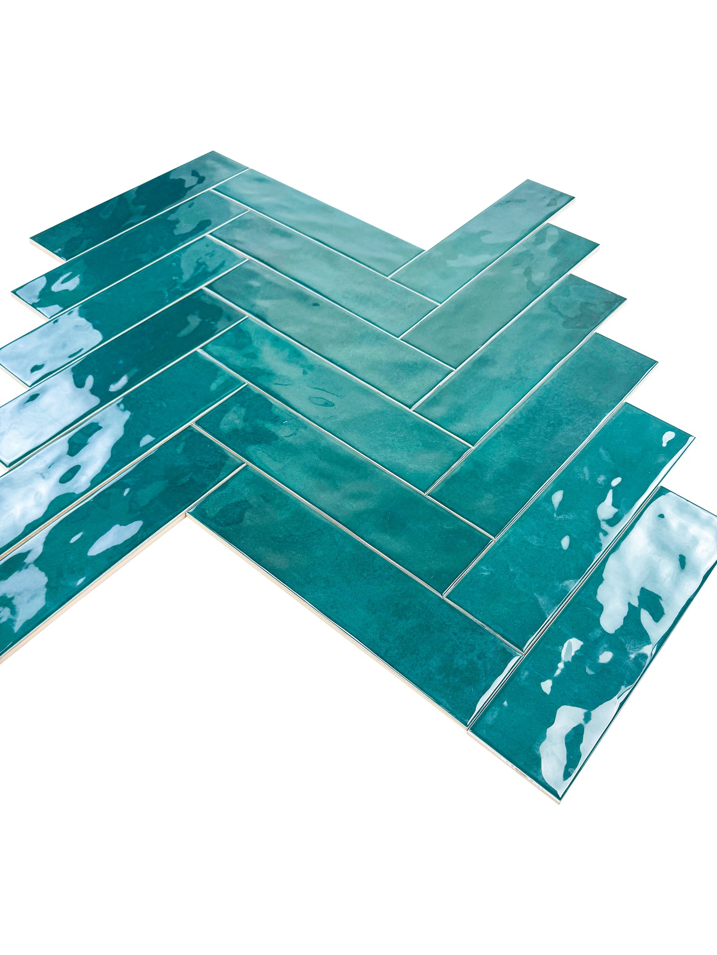 Tonal Symphony Dark Green Glossy Ceramic Artisanal Tile