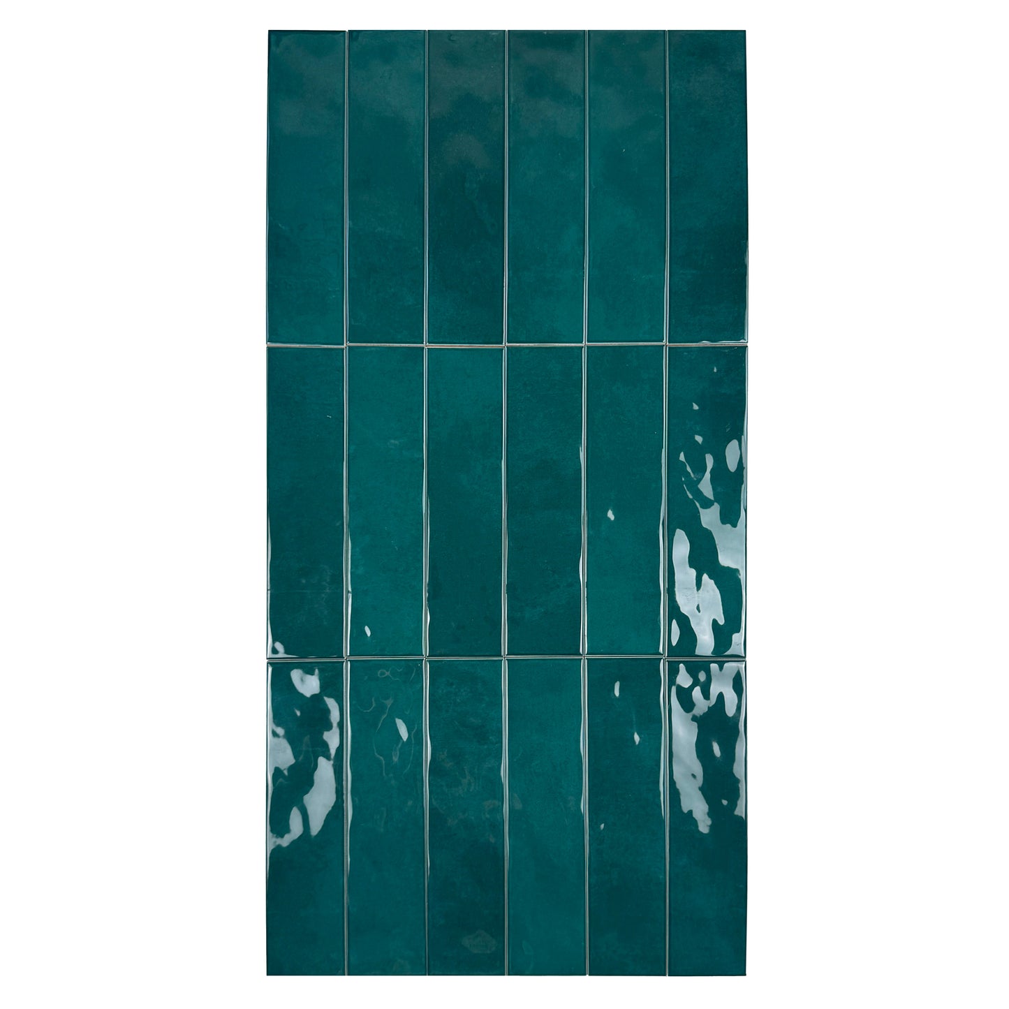 Tonal Symphony Dark Green Glossy Ceramic Artisanal Tile